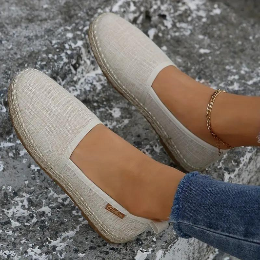 Ella - Klassiske espadrille flater med slip on design
