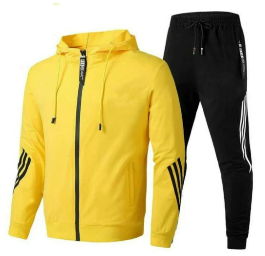 Paul - Langermet Hoodie Med Glidelås Og Bukse Med Snøring Treningsdrakt Sett