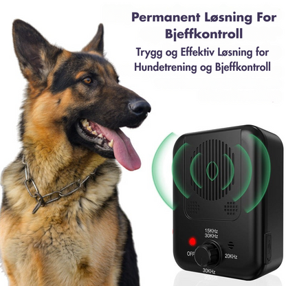 QuietPaw – Oppladbar ultralyd-anti-bjeff-enhet med human lydtrening