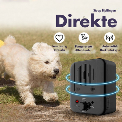 QuietPaw – Oppladbar ultralyd-anti-bjeff-enhet med human lydtrening