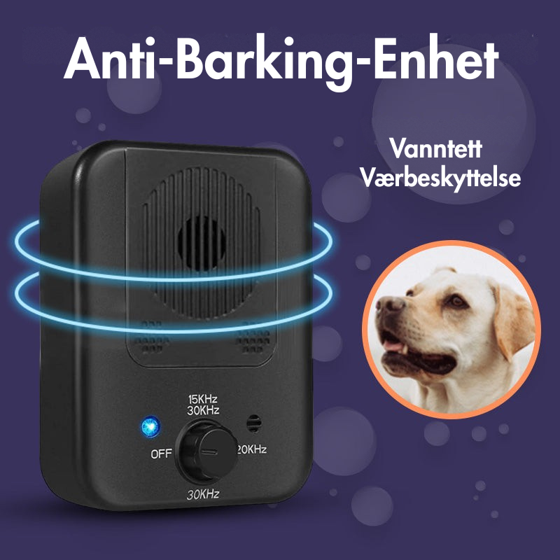 QuietPaw – Oppladbar ultralyd-anti-bjeff-enhet med human lydtrening