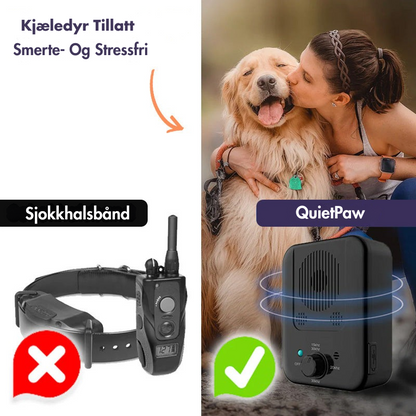 QuietPaw – Oppladbar ultralyd-anti-bjeff-enhet med human lydtrening