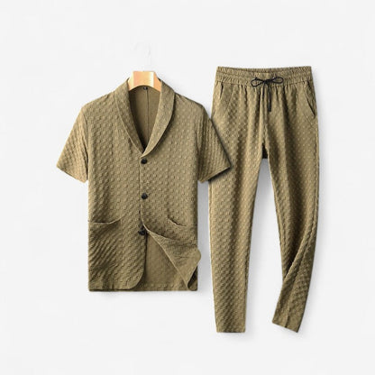 Theodore – To-Delt Sett med Kortermet Skjorte og Vide Bukser