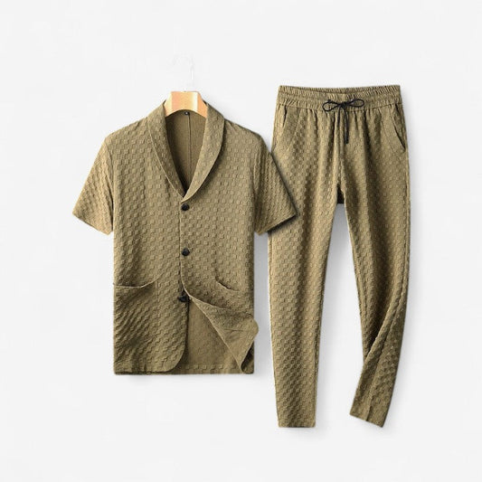 Theodore – To-Delt Sett med Kortermet Skjorte og Vide Bukser