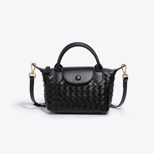 Athena - Kompakt, elegant crossbody-veske med vevd tekstur