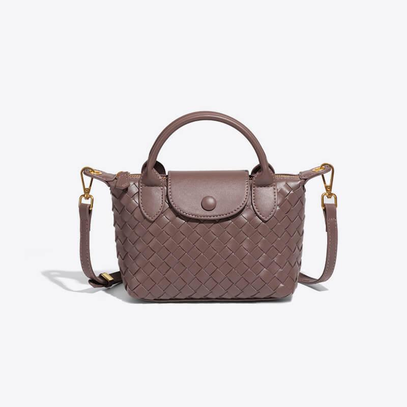 Athena - Kompakt, elegant crossbody-veske med vevd tekstur