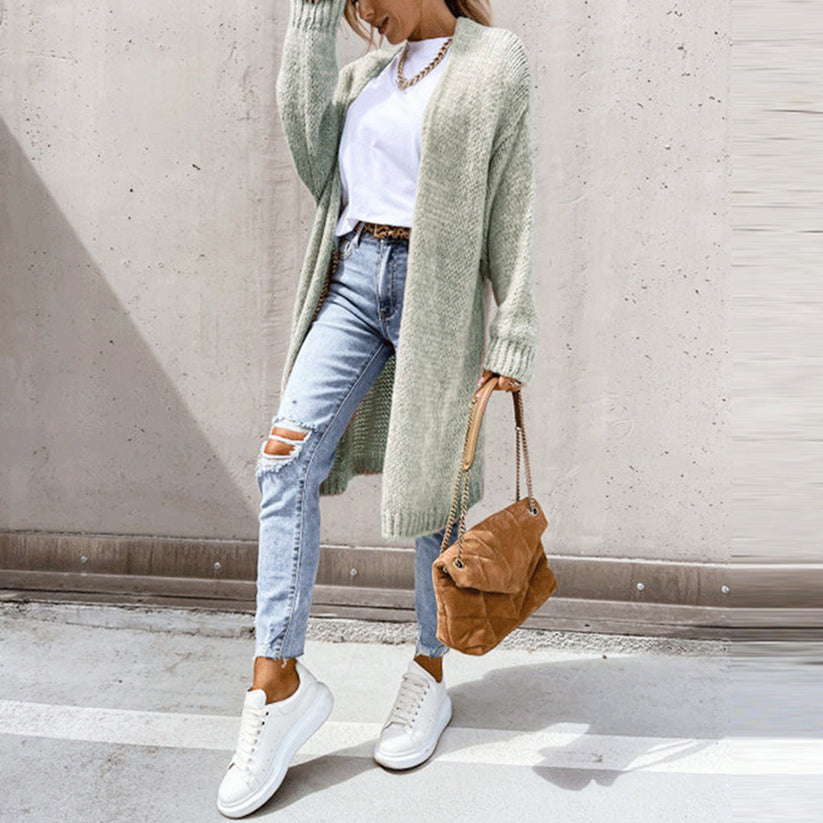 Hanna - Langermet Løs Strikket Cardigan for Komfort og Stil