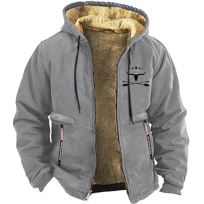 Franz - Langermet fleeceforet jakke med glidelås og hette