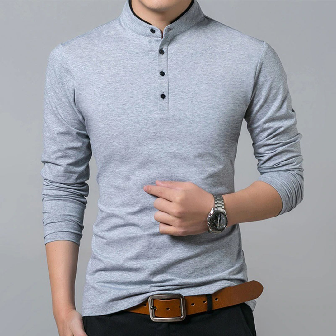 Mason - Modern sweatshirt med knappestolpe og slim passform