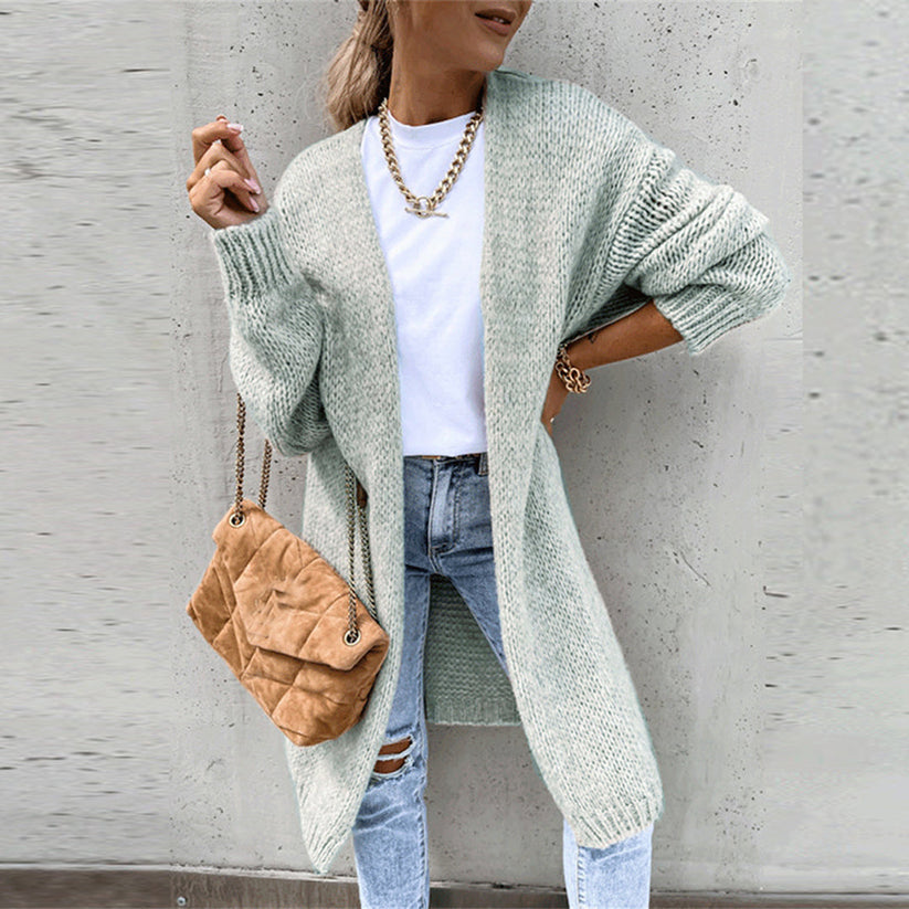 Hanna - Langermet Løs Strikket Cardigan for Komfort og Stil