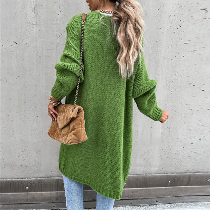 Hanna - Langermet Løs Strikket Cardigan for Komfort og Stil