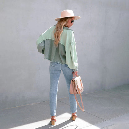 Isla - Rutete jakke med knappelukking