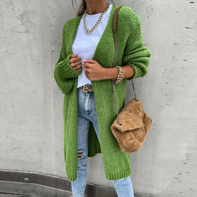 Hanna - Langermet Løs Strikket Cardigan for Komfort og Stil