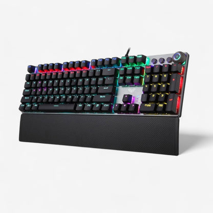 KeyGlow – Kablet Mekanisk Gamingtastatur med RGB Bakbelysning og Håndleddsstøtte