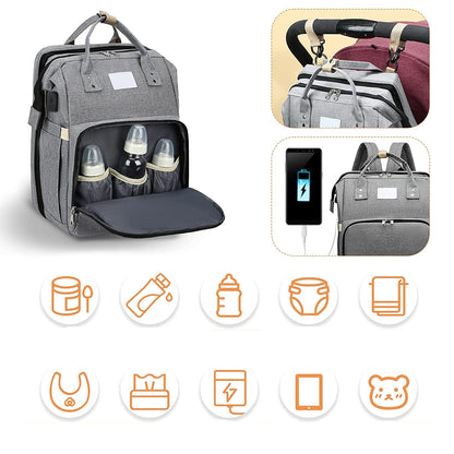 BabyNest - multifunksjonell reiseveske med bærbar stelleplass