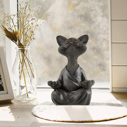 ZenPaws - Mediterende Kattefigur for Fredelige Vibber og Meditasjonspartner
