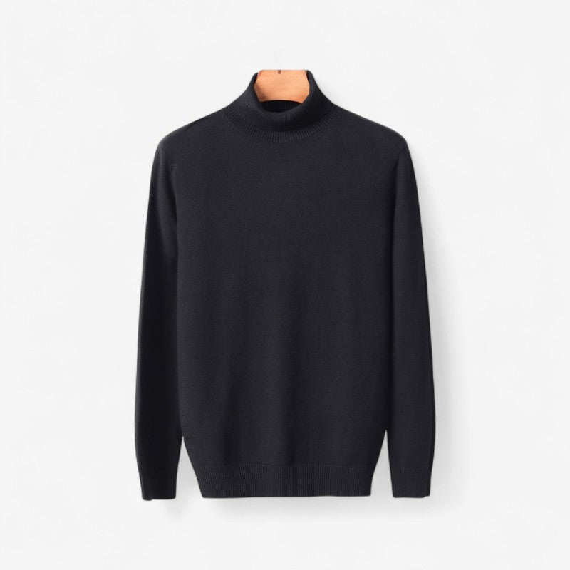 Gabriel – Høyhalset Genser med Lange Ermer og Ribbestruktur