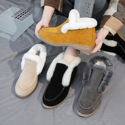 ChillStep - Ankelstøvler i semsket skinn med pelsfôr