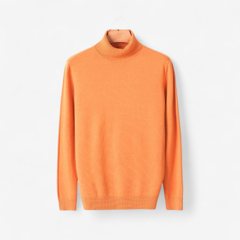 Gabriel – Høyhalset Genser med Lange Ermer og Ribbestruktur