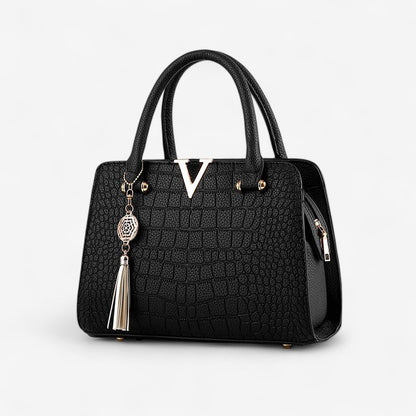 Camilla – Skulderveske med Krokodillemønster og Justerbar Stropp