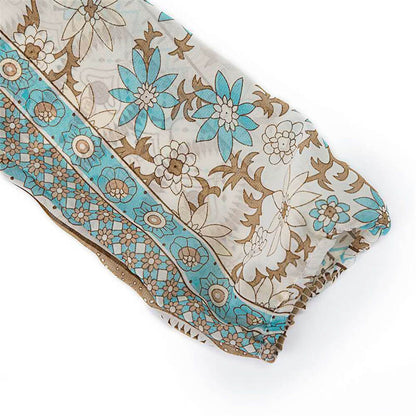 Isabella - Flytende maxikjole med detaljert mønster og rynket midje