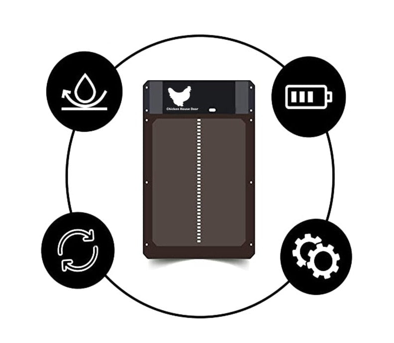 AutoCoop - Automatisk hønsehusdør med tidtaker og lyssensor for enkelt fjørfestell