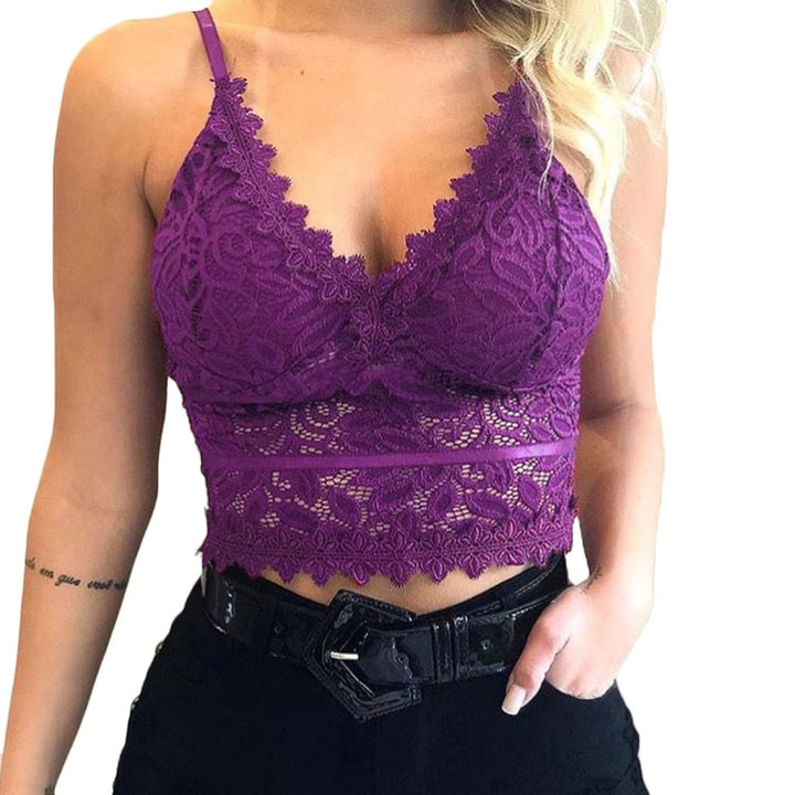 LuxeMesh - V hals Justerbare Skulderstropper Mesh Top