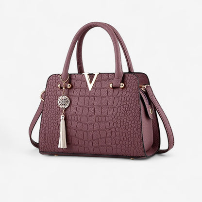 Camilla – Skulderveske med Krokodillemønster og Justerbar Stropp