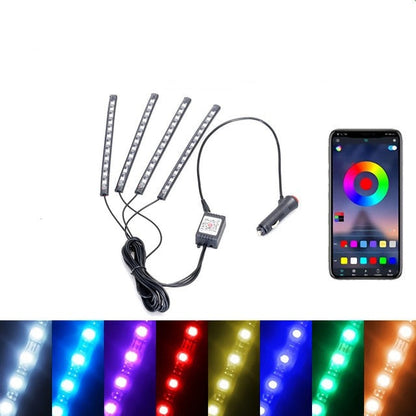 GlowRide - LED-atmosfærelys for bil med fjernkontroll og lydaktivering