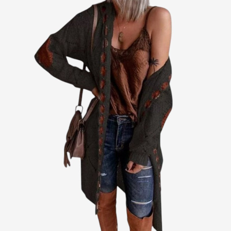 Natalie – Hettecardigan med Lange Ermer og Ribbestruktur