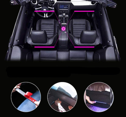 GlowRide - LED-atmosfærelys for bil med fjernkontroll og lydaktivering