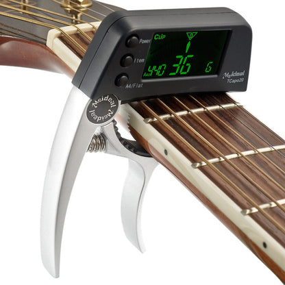 TuneMaster - 2-i-1 gitarcapo og tuner med innebygd digitalt display