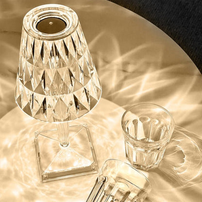 GlowNest – Oppladbar Krystall Bordlampe med Berøringskontroll