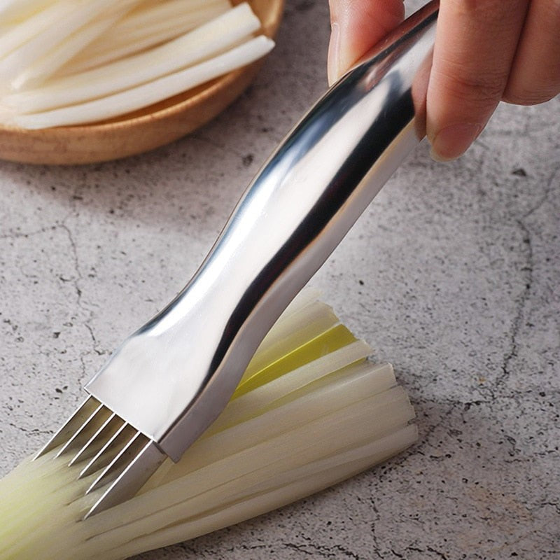 SliceMate – Rustfritt Stål Løkhakker med 6 Bladsdesign