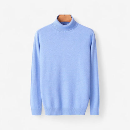 Gabriel – Høyhalset Genser med Lange Ermer og Ribbestruktur