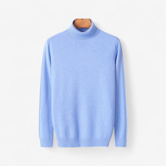 Gabriel – Høyhalset Genser med Lange Ermer og Ribbestruktur