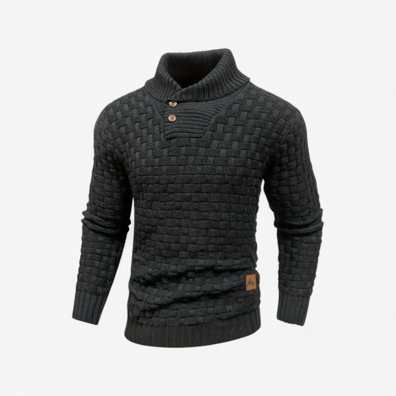 Oscar - Langermet Genser med Ribbet Kant og Knapp Detalj