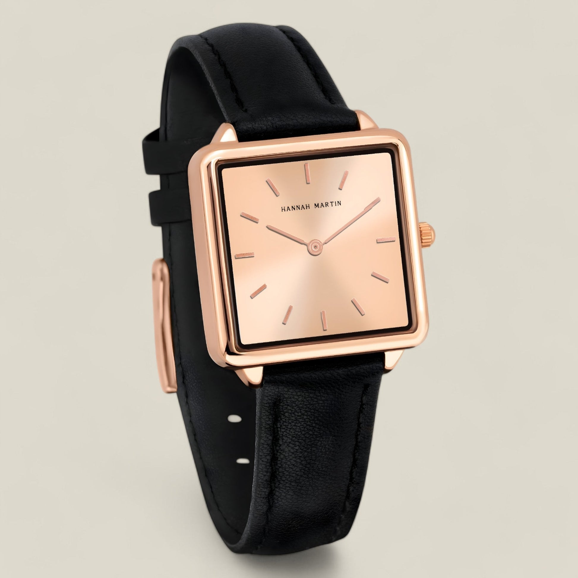 Clara - Elegant Firkantet Klokke med Slank Rem-5