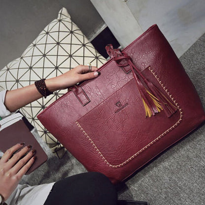 Sophie - Stilig skulderveske med flettede håndtak