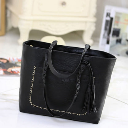 Sophie - Stilig skulderveske med flettede håndtak