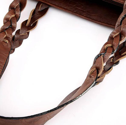 Sophie - Stilig skulderveske med flettede håndtak