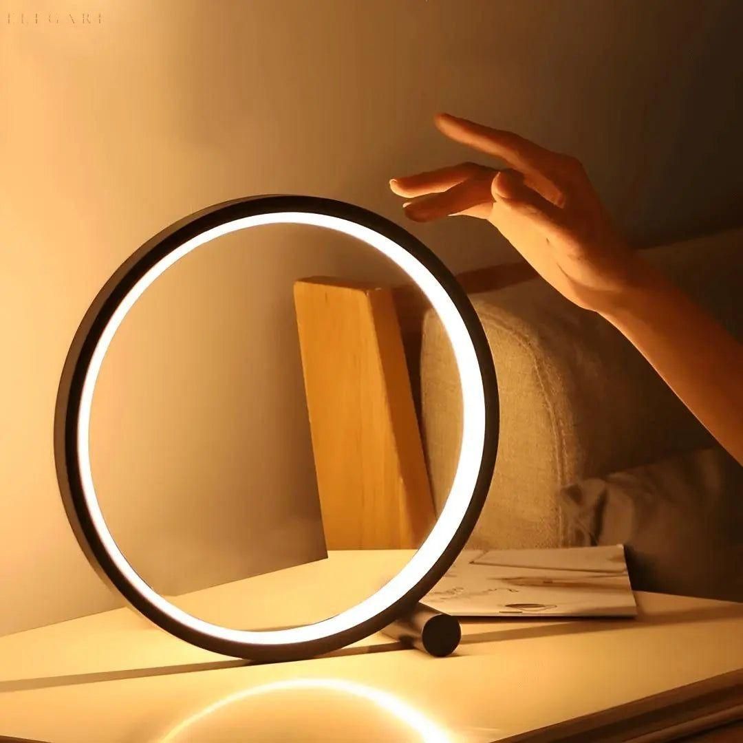 AuraLuxe - Berøringsfølsom, rund LED-bordlampe