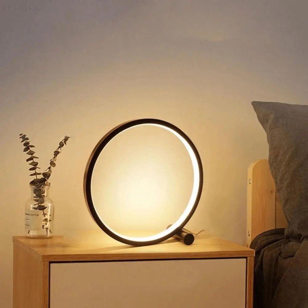 AuraLuxe - Berøringsfølsom, rund LED-bordlampe
