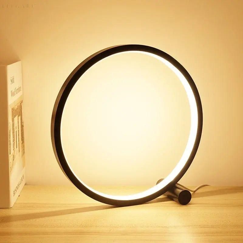 AuraLuxe - Berøringsfølsom, rund LED-bordlampe