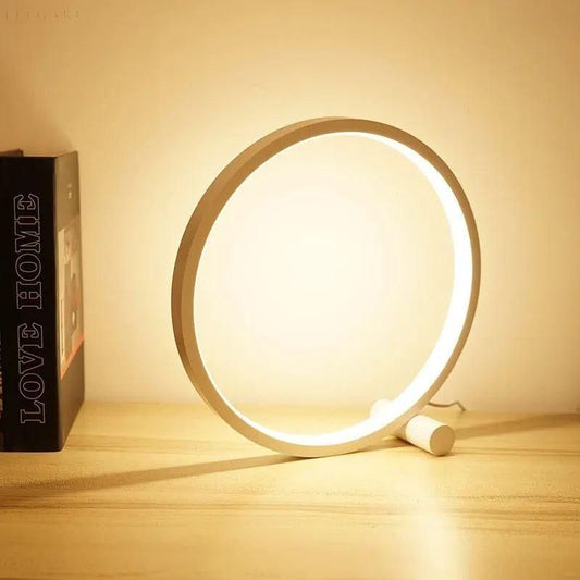 AuraLuxe - Berøringsfølsom, rund LED-bordlampe