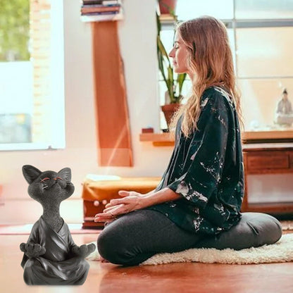 ZenPaws - Mediterende Kattefigur for Fredelige Vibber og Meditasjonspartner