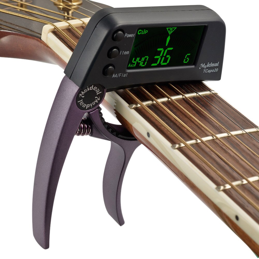 TuneMaster - 2-i-1 gitarcapo og tuner med innebygd digitalt display