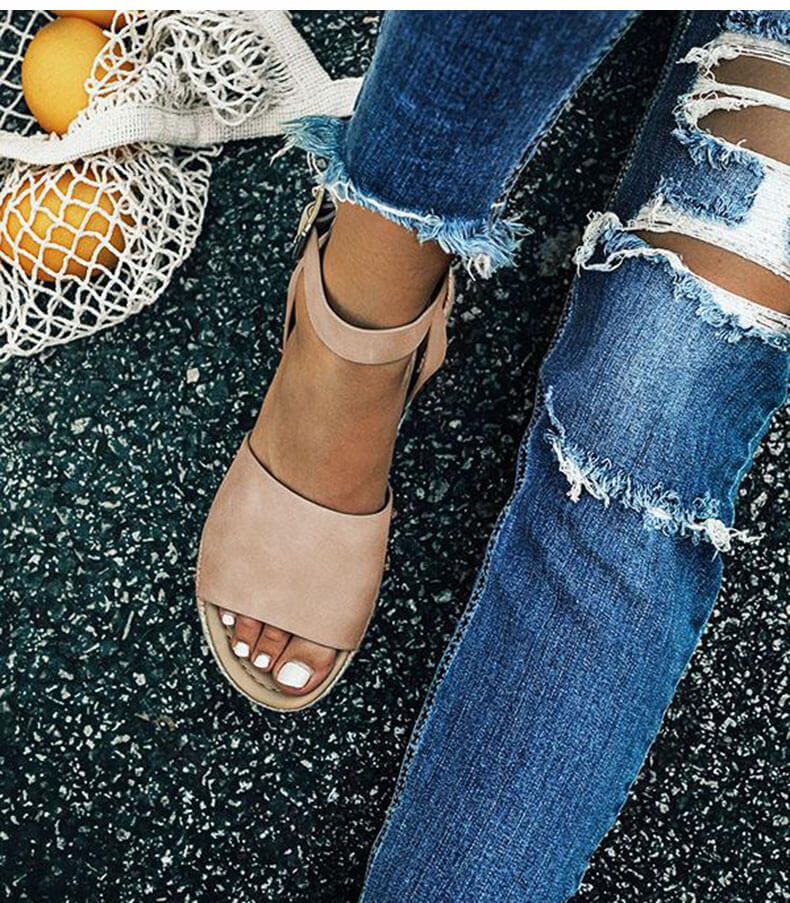StrideUp - Espadrillesandaler med plattform og justerbar ankelrem