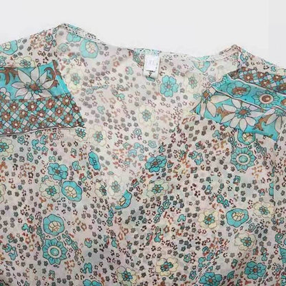 Isabella - Flytende maxikjole med detaljert mønster og rynket midje