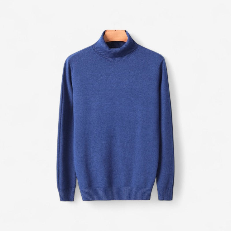 Gabriel – Høyhalset Genser med Lange Ermer og Ribbestruktur